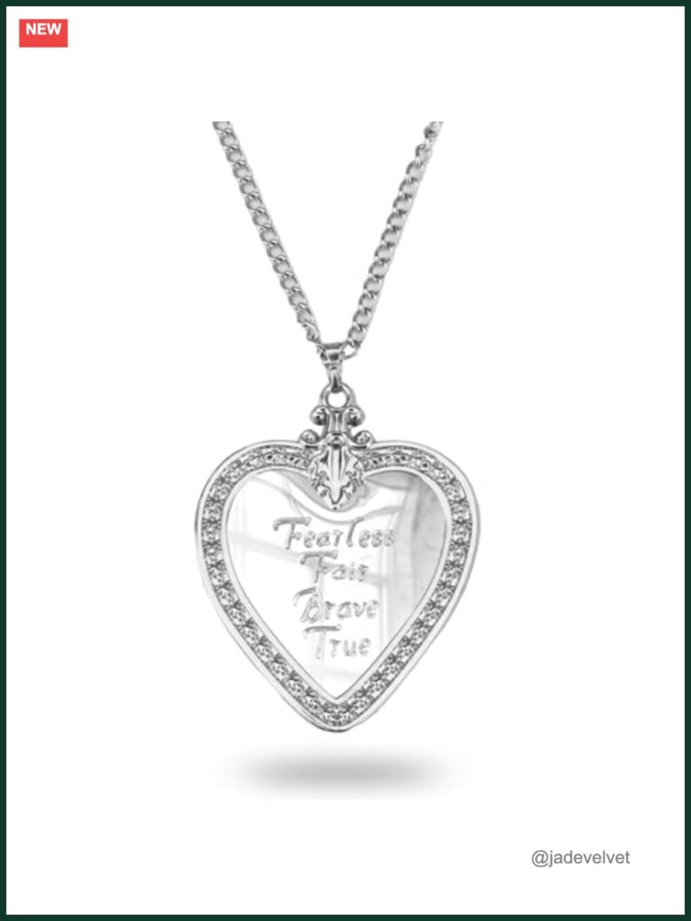 Heart Shape Pendant Necklace Alloy Zircon 23.62" Cable Chain Gift